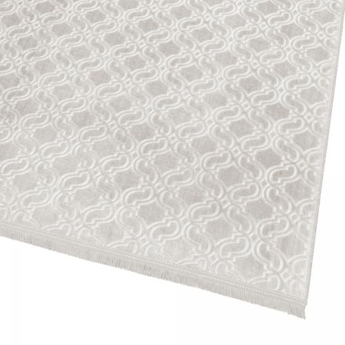 Tapis Couloir 80x280 Tissé Beige Rectangle Motif Géométrique Periu