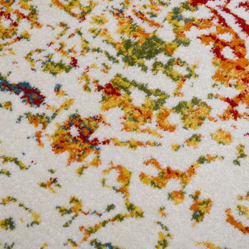 Tapis Oriental Ø120cm Rond Multicolore Tissé Motif Ancestral Destruct 2