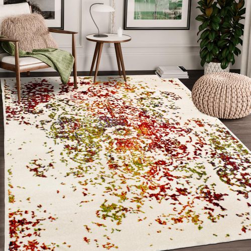 Tapis Oriental Ø120cm Rond Multicolore Tissé Motif Ancestral Destruct 2