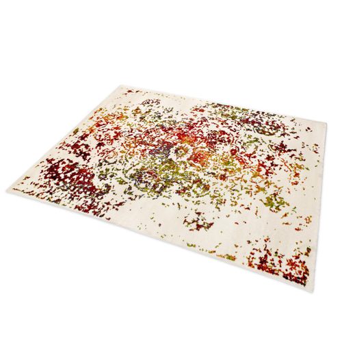 Tapis Oriental Ø120cm Rond Multicolore Tissé Motif Ancestral Destruct 2