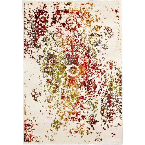 Tapis Oriental Ø120cm Rond Multicolore Tissé Motif Ancestral Destruct 2