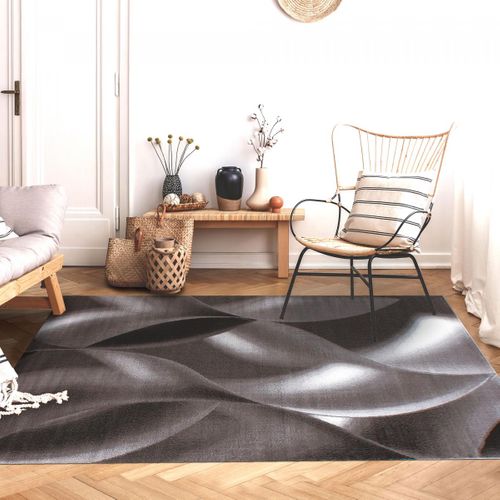 Tapis Cuisine 120x170 Tissé Marron Clair Et Marron Foncé Motif Géométrique