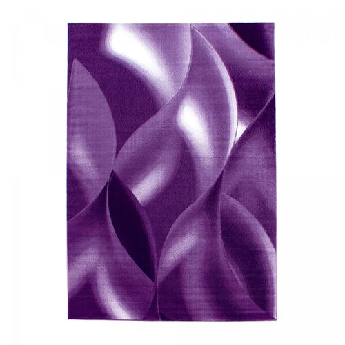 Tapis Entrée 80x150 Tissé Violet Clair Et Violet Foncé Motif Géométrique