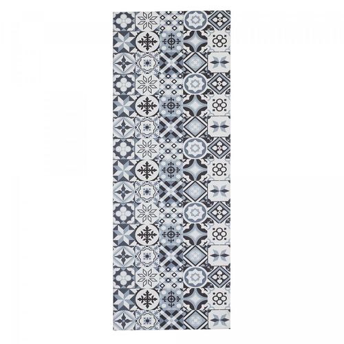 Tapis Cuisine 120x170 En Pvc Gris Et Noir Motif Floral Pvc Kit