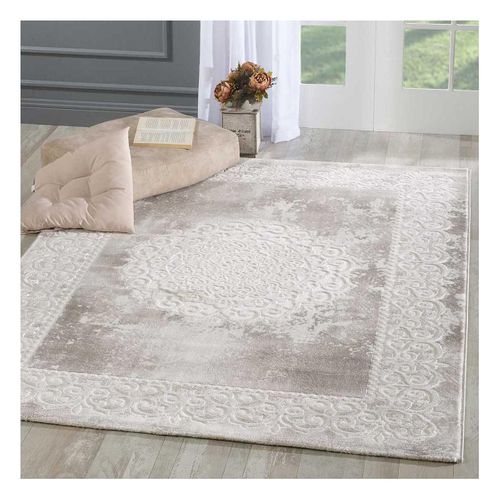 Tapis Oriental Ø200cm Rond Beige Tissé Motif Ancestral Lyn7 Balrod