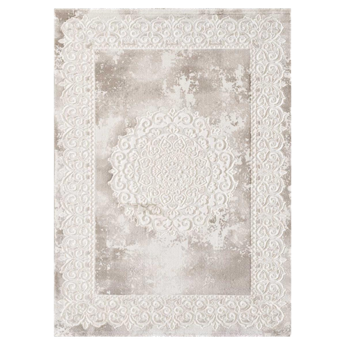 Tapis Oriental Ø200cm Rond Beige Tissé Motif Ancestral Lyn7 Balrod