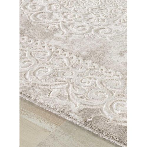 Tapis Oriental Ø140cm Rond Beige Tissé Motif Ancestral Lyn7 Balrod