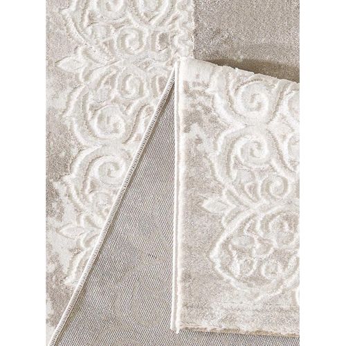 Tapis Oriental Ø140cm Rond Beige Tissé Motif Ancestral Lyn7 Balrod