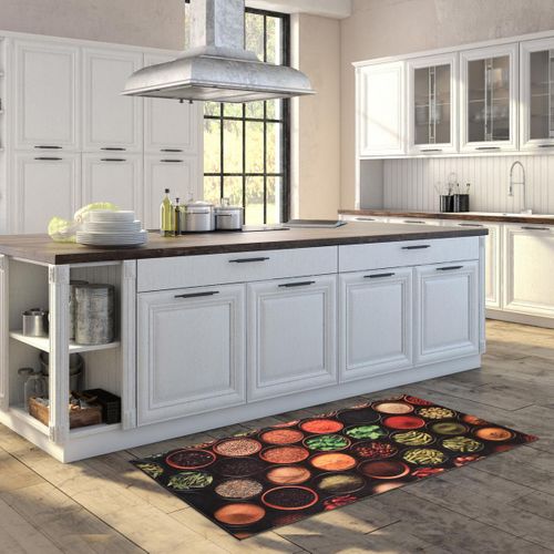 Tapis De Cuisine 50x80 Jaune Et Vert , Facile D'entretien Lyn11 Imo