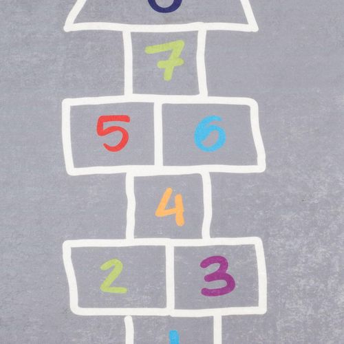 Tapis Enfant 80x150 Lavable 30° Impnum 22 Gris Et Blanc