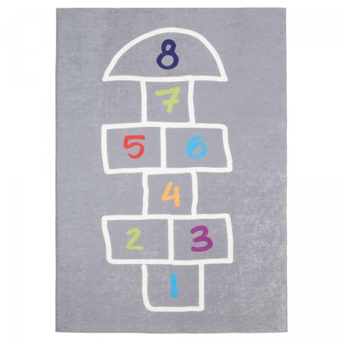 Tapis Enfant 80x150 Lavable 30° Impnum 22 Gris Et Blanc