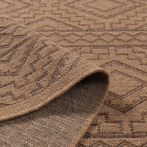 Tapis Extérieur 80x150 Tissé Kilim Marron Jute Art 2