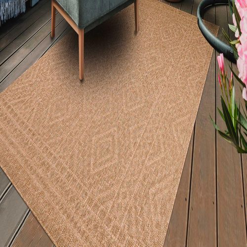 Tapis Extérieur 160x230 Tissé Kilim Beige Jute Art 3