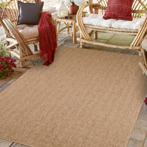 Tapis Extérieur 80x150 Tissé Kilim Beige Jute Art 4