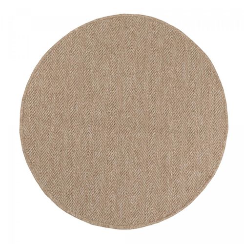 Tapis Rond D'extérieur D.120cm Tissé Kilim Beige Jute Art 4
