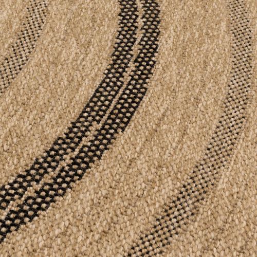 Tapis Extérieur 60x180 Tissé Kilim Beige Et Noir Jute Art 5