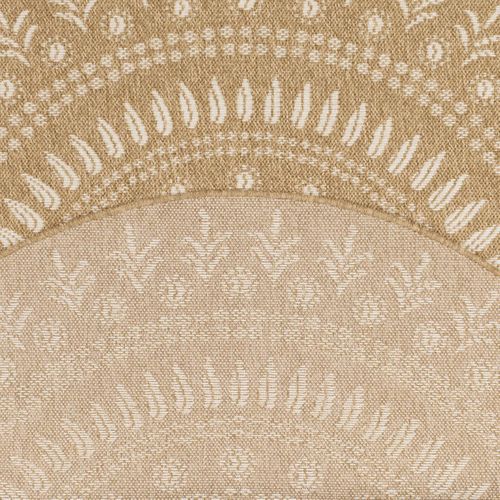 Tapis Rond D'extérieur D.120cm Tissé Kilim Beige Et Blanc Jute Art 6