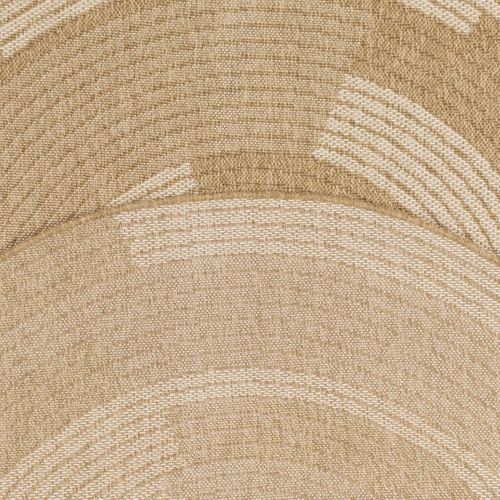 Tapis Extérieur Ø80cm Rond Tissé Kilim Beige Et Blanc Jute Art 7