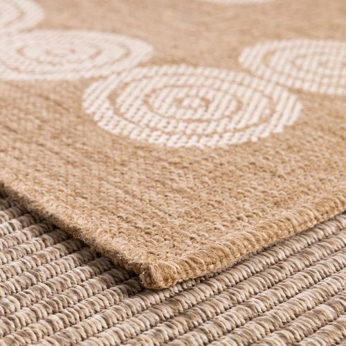 Tapis Extérieur 60x180 Tissé Kilim Beige Et Blanc Jute Art 8