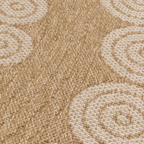 Tapis Extérieur 80x150 Tissé Kilim Beige Et Blanc Jute Art 8