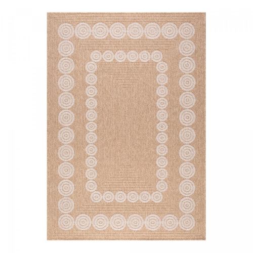Tapis Extérieur 80x150 Tissé Kilim Beige Et Blanc Jute Art 8