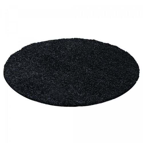 Tapis Poils Longs Shaggy 140x200 Rectangle Tissé Noir Motif Uni Uni L