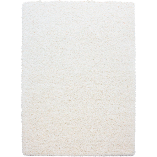 Tapis Poils Longs Shaggy D.160cm Rond Tissé Crème Motif Uni Uni L