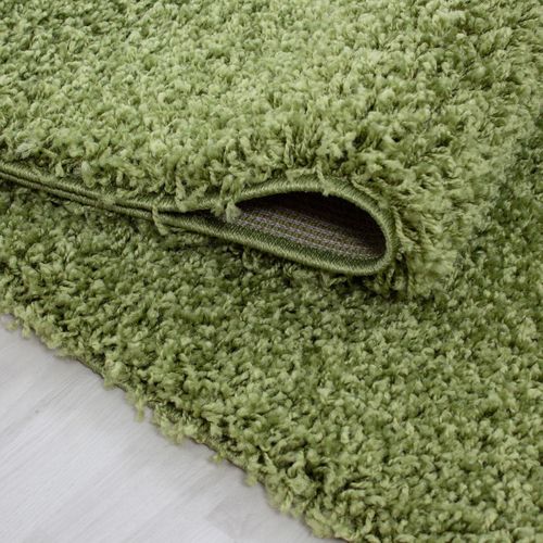 Tapis Poils Longs Shaggy 80x150 Rectangle Tissé Vert Motif Uni Uni L