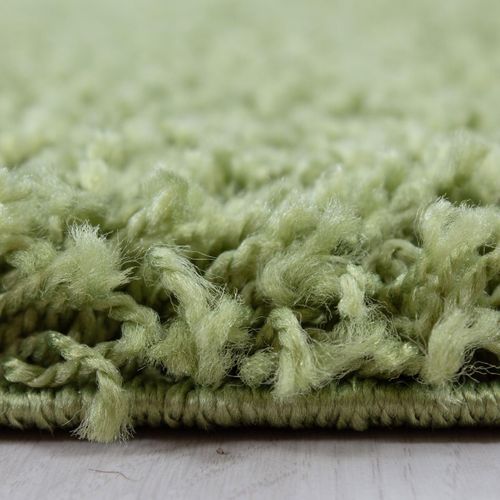 Tapis Poils Longs Shaggy 80x150 Rectangle Tissé Vert Motif Uni Uni L