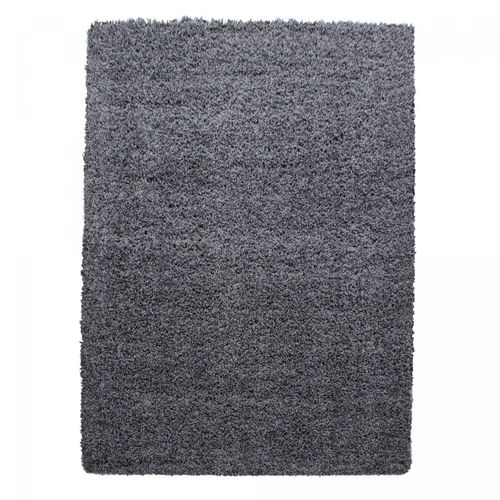Tapis Poils Longs Shaggy 120x170 Rectangle Tissé Gris Motif Uni Uni L