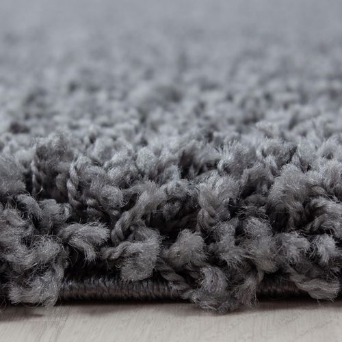 Tapis Poils Longs Shaggy 300x400 Rectangle Tissé Gris Motif Uni Uni L
