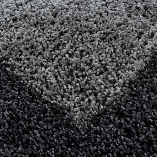 Tapis Poils Longs Shaggy 120x170 Rectangle Tissé Gris Clair Et Gris Foncé