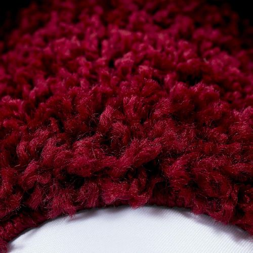 Tapis Poils Longs Shaggy 120x170 Rectangle Tissé Rouge Clair Et Rouge Foncé