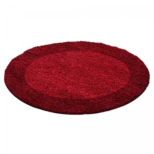 Tapis Poils Longs Shaggy 200x290 Rectangle Tissé Rouge Clair Et Rouge Foncé