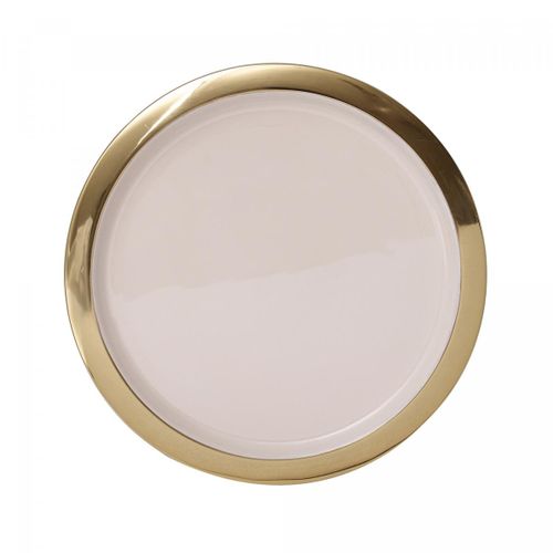Plateau De Présentation Fait à La Main Ara 29x29x14 Or Et Poudre Rose