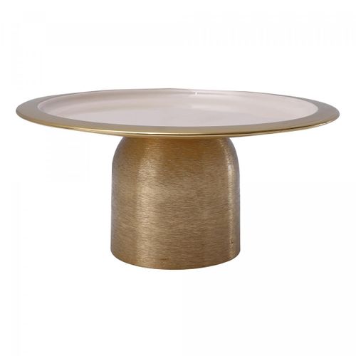 Plateau De Présentation Fait à La Main Ara 29x29x14 Or Et Poudre Rose