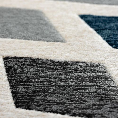 Tapis Chambre 120x160 Tissé Noir Et Gris Rectangle Motif Ethnique Solga A