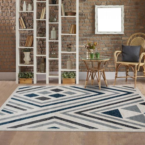 Tapis Chambre 120x160 Tissé Noir Et Gris Rectangle Motif Ethnique Solga A