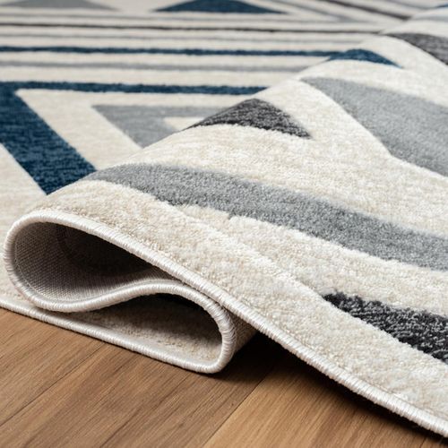 Tapis Chambre 120x160 Tissé Noir Et Gris Rectangle Motif Ethnique Solga A