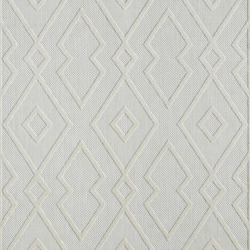 Tapis Kilim 160x230 Rectangle Tissé Crème Motif Géométrique Teno A