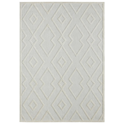 Tapis Kilim 160x230 Rectangle Tissé Crème Motif Géométrique Teno A