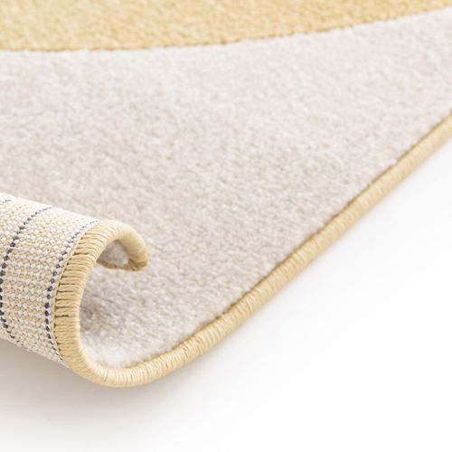 Tapis Chambre 120x170 Tissé Beige Et Jaune Rectangle Motif Géométrique Contuni