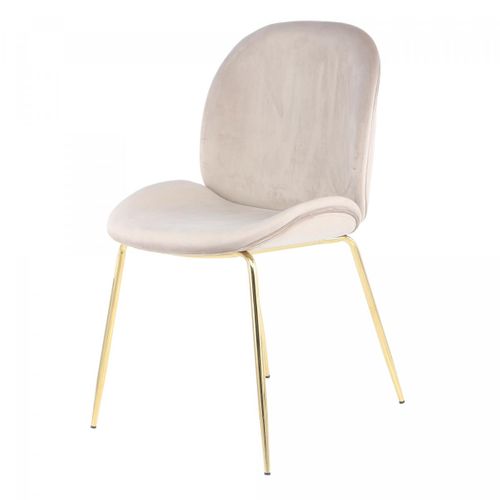 Fauteuil Semi Artisanal Lot De 2 Ara 59x47x90 Beige Et Laiton