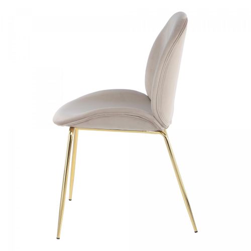 Fauteuil Semi Artisanal Lot De 2 Ara 59x47x90 Beige Et Laiton