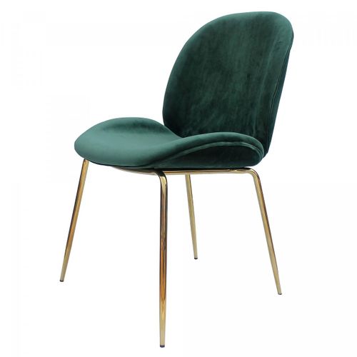 Fauteuil Semi Artisanal Lot De 2 Ara 59x47x90 Vert Et Laiton
