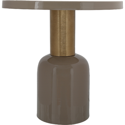 Table Basse Fait Main En Fer Motif Rétro-vintage Ega 51x51 Taupe