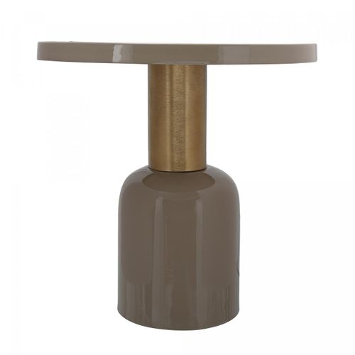 Table Basse Fait Main En Fer Motif Rétro-vintage Ega 51x51 Taupe