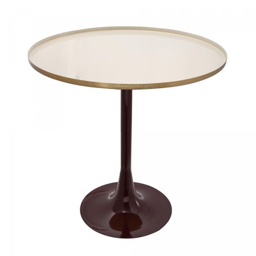 Table Basse Fait Main En Fer Motif Contemporain Exa 51x51 Crème