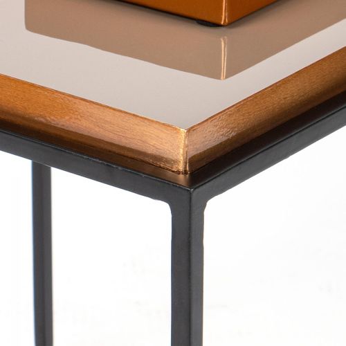 Table Basse Fait Main En Fer Ege 40x40 Crème De Café