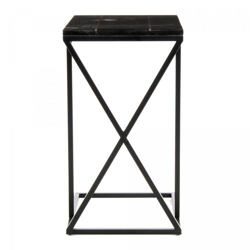 Table Basse Semi Artisanal En Marbre Eje 35x45 Noir